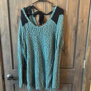 Green and Black Knit Sweater